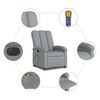vidaXL Electric Massage Recliner Chair Light Grey Fabric