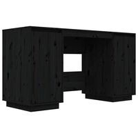 vidaXL Desk Black 140x50x75 cm Solid Wood Pine