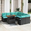 vidaXL Garden Sofa Set Manual 9 pcs Black and blue 100 x 55 x 73 cm