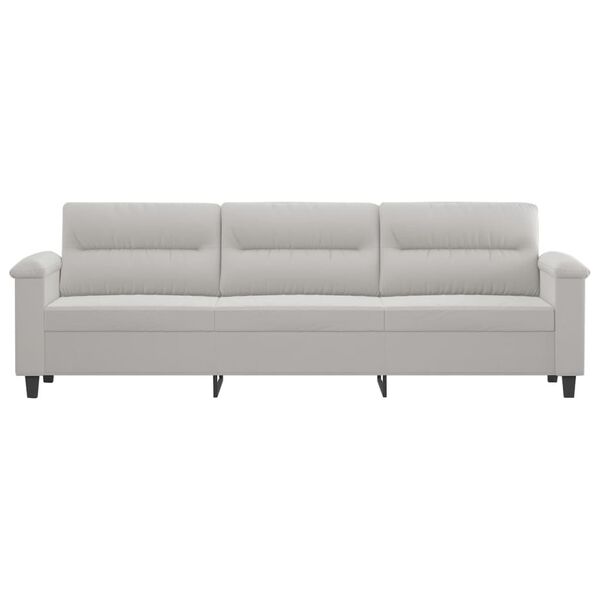 vidaXL 3-Seater Sofa Light Grey 210 cm Microfibre Fabric