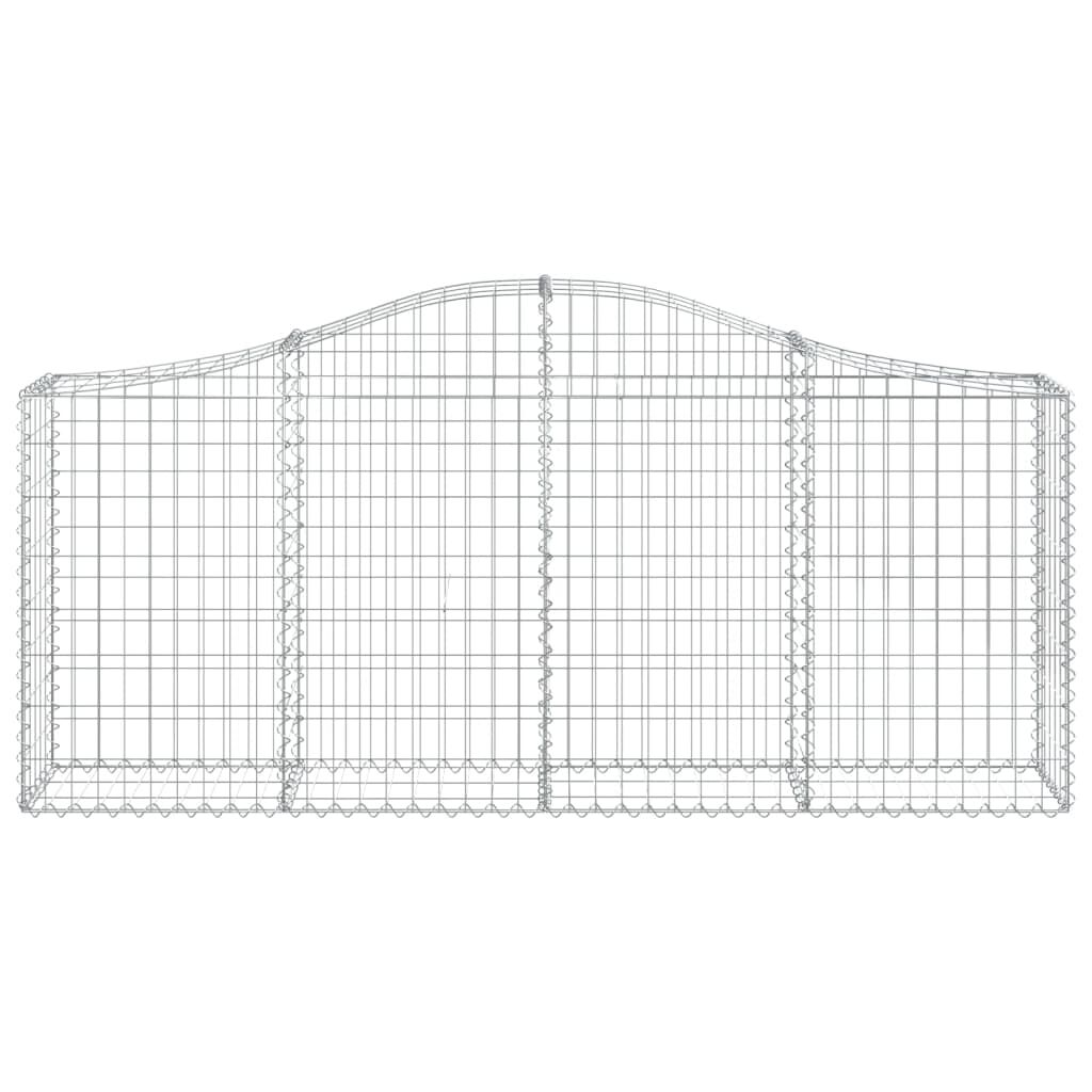 vidaXL Arched Gabion Baskets 11 pcs 200x30x80/100 cm Galvanised Iron