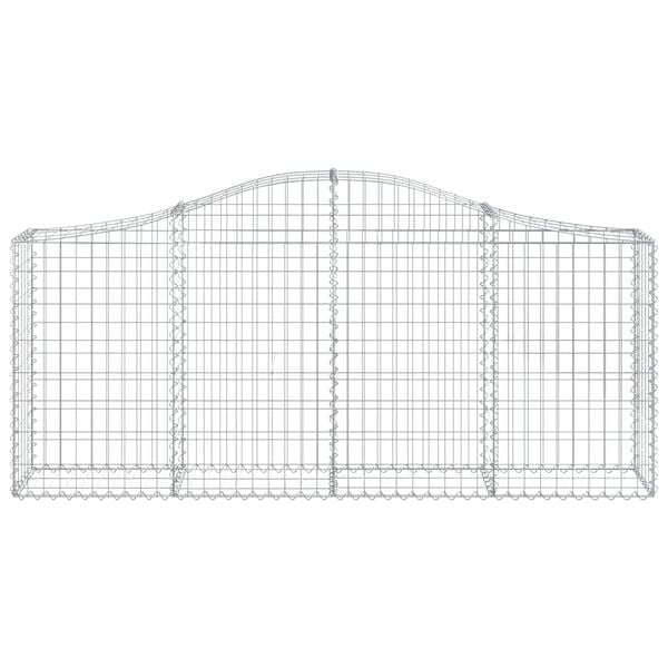 vidaXL Arched Gabion Baskets 11 pcs 200x30x80/100 cm Galvanised Iron
