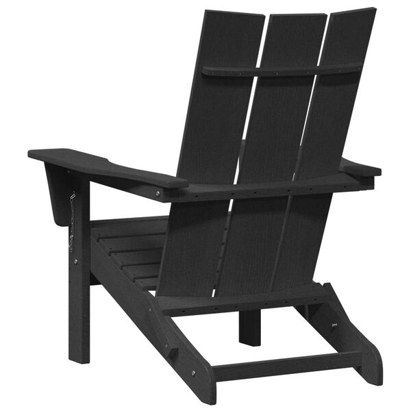 vidaXL Foldable Adirondack Chairs 2 pcs Black 74.5x80.5x90 cm HDPE