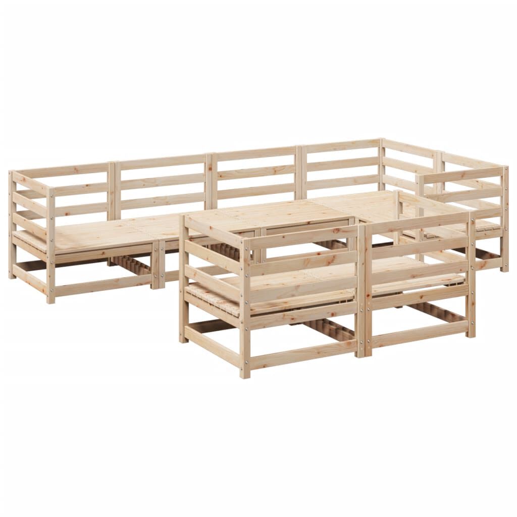 vidaXL 7 Piece Garden Sofa Set Solid Wood Pine