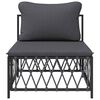 vidaXL Garden Middle Sofa with Cushions Anthracite Woven Fabric