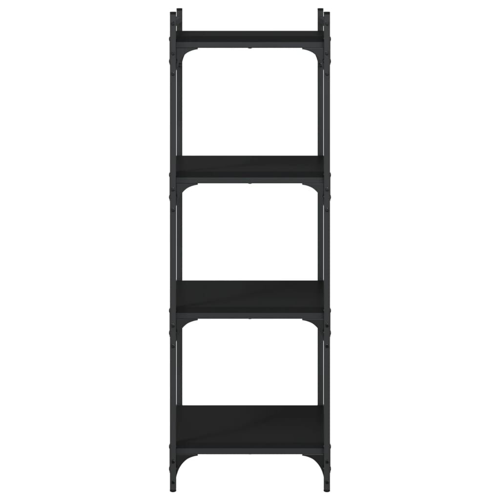 vidaXL Bookcase 4-Tier Black 40x30x120 cm Engineered Wood