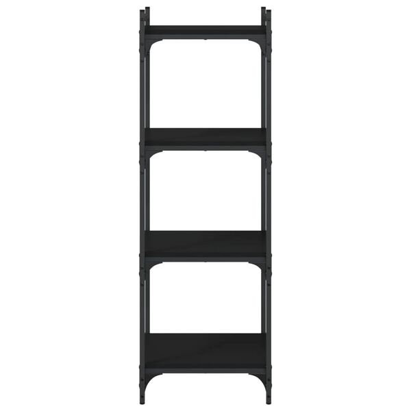 vidaXL Bookcase 4-Tier Black 40x30x120 cm Engineered Wood