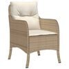 vidaXL 7 Piece Garden Dining Set with Cushions Beige Poly Rattan