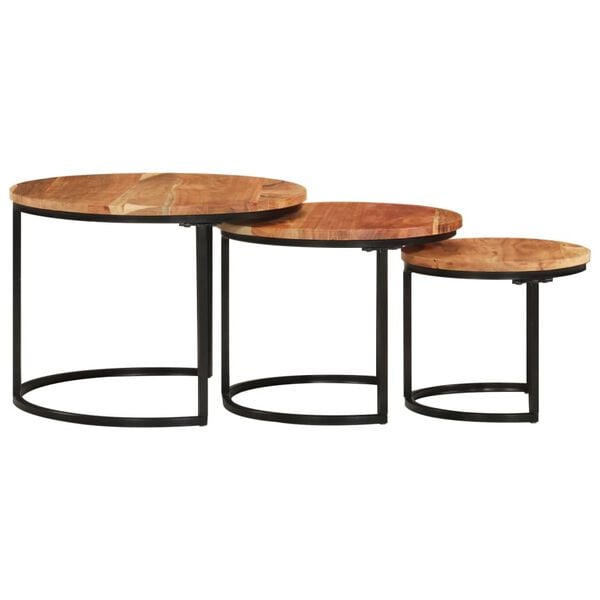 vidaXL Nesting Tables 3 pcs Solid Wood Acacia