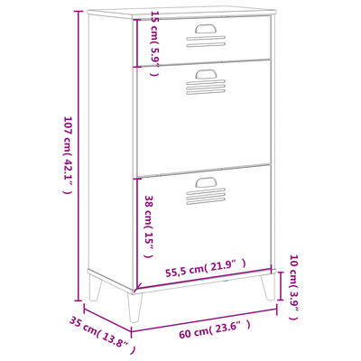 vidaXL Shoe Cabinet VIKEN Black Engineered Wood