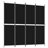vidaXL 4-Panel Room Divider Black 200x200 cm Fabric