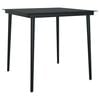 vidaXL 3 Piece Garden Dining Set with Cushions Black Poly Rattan Glass