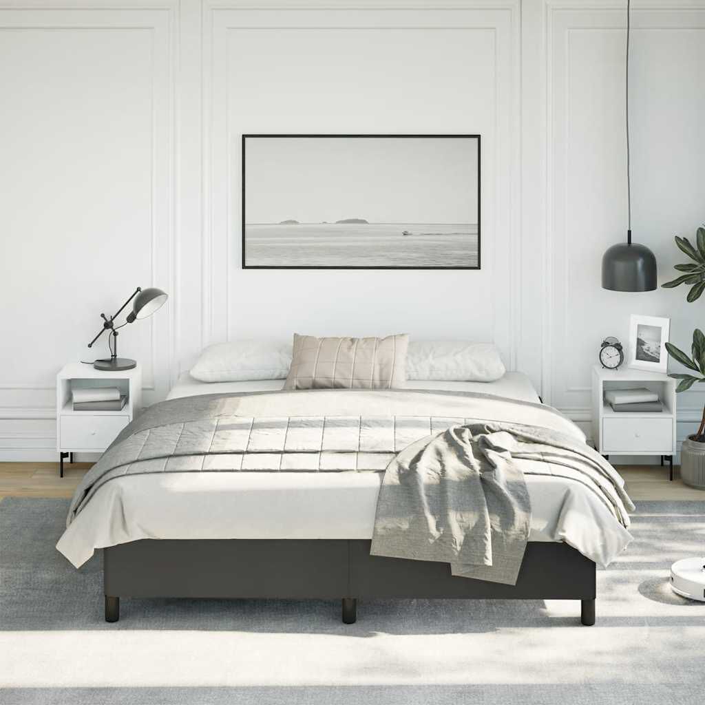 vidaXL Bed Frame without Mattress Black California King Faux Leather