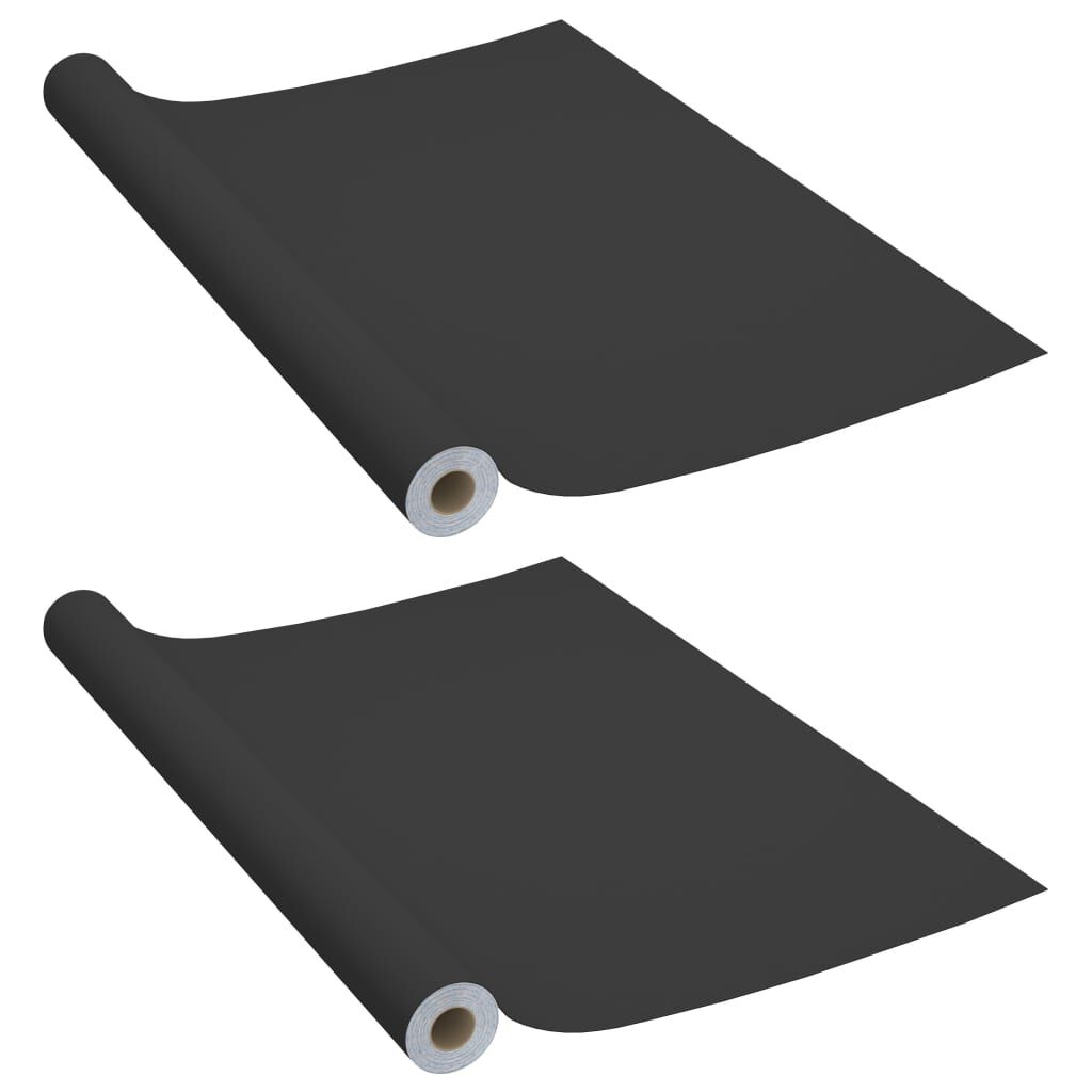 vidaXL Self-adhesive Furniture Films 2 pcs Black 500x90 cm PVC