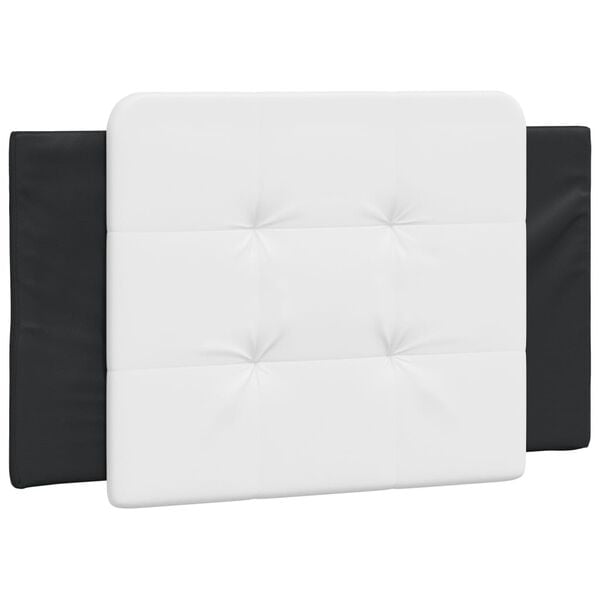 vidaXL Bed Frame without Mattress "Zadar" Black and White 100x190 cm Faux Leather