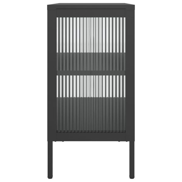 vidaXL Sideboard Black 70x35x70 cm Glass and Steel
