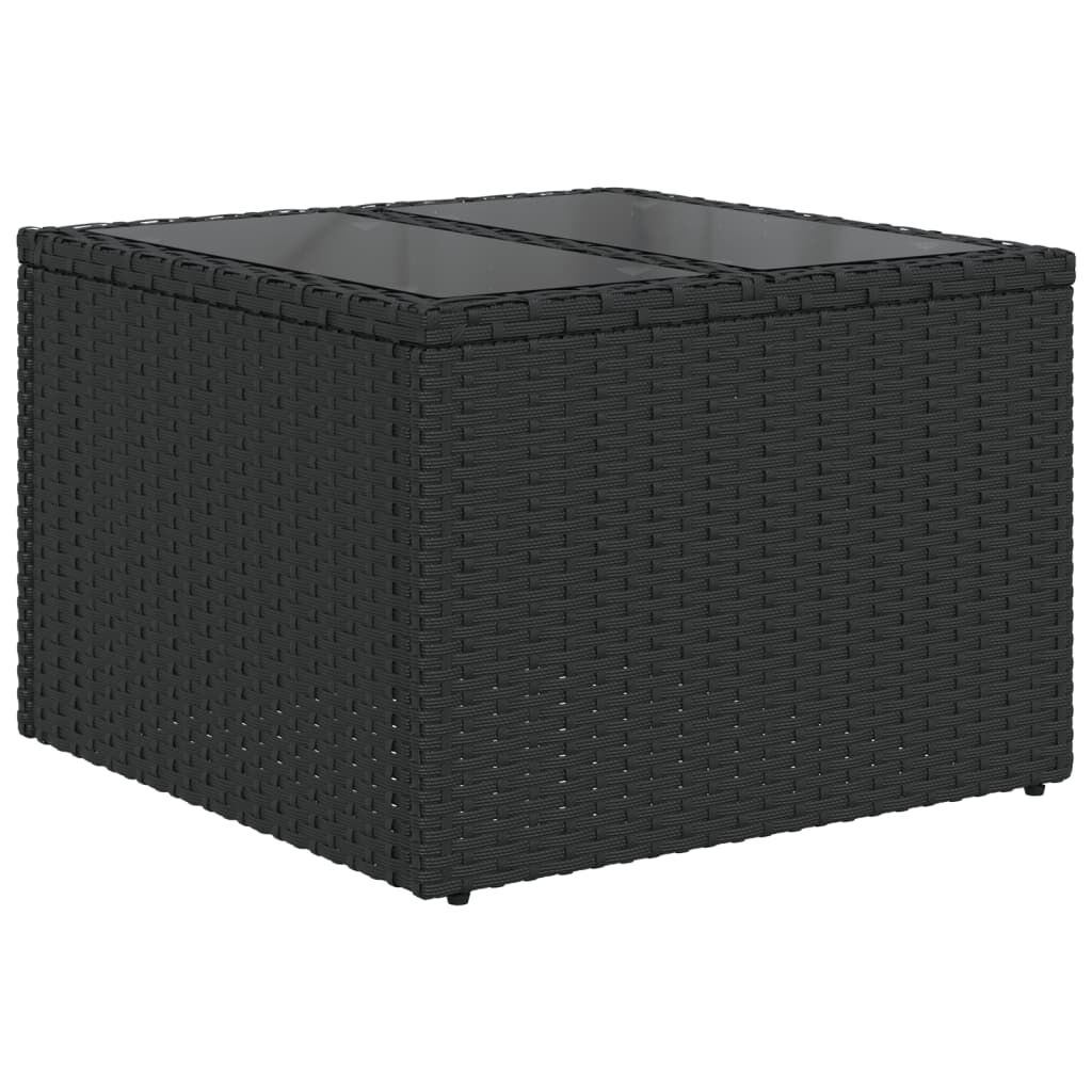vidaXL 8 Piece Garden Sofa Set with Cushions Black Poly Rattan