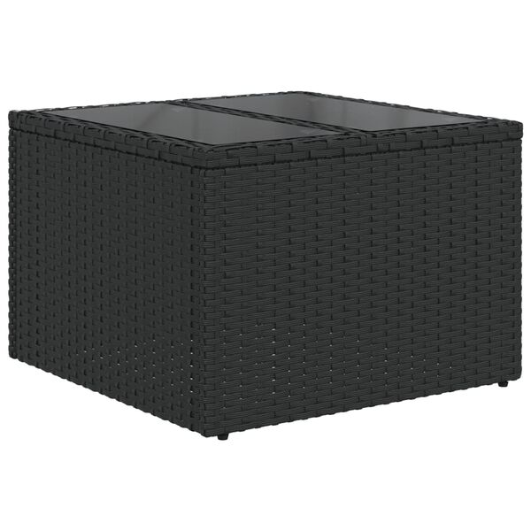 vidaXL 8 Piece Garden Sofa Set with Cushions Black Poly Rattan