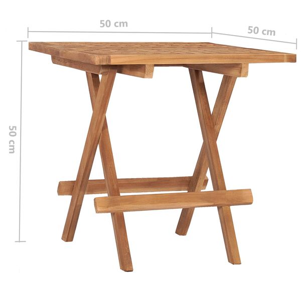 vidaXL 3 Piece Folding Outdoor Dining Set with Cushion Solid Wood Teak