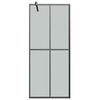 vidaXL Walk-in Shower Wall with Shelf Black 80x195cm ESG Glass&Aluminium