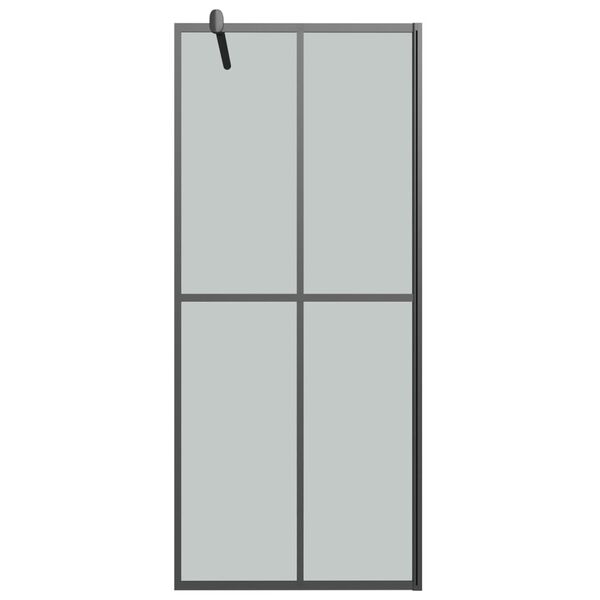 vidaXL Walk-in Shower Wall with Shelf Black 80x195cm ESG Glass&Aluminium
