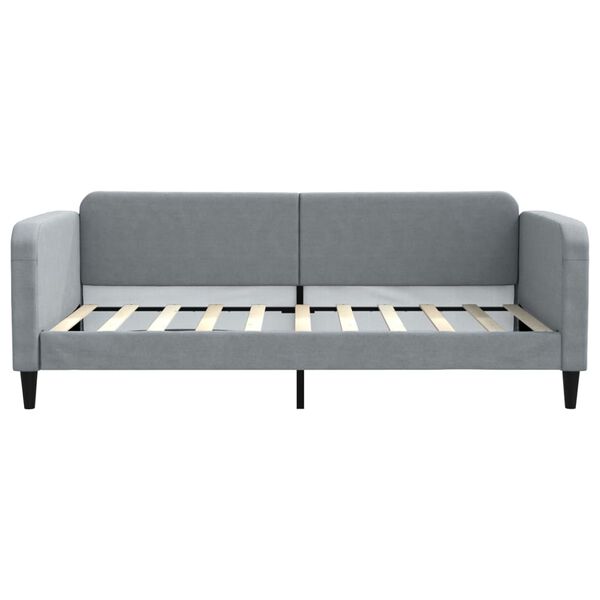 vidaXL Day Bed without Mattress Light Grey 100x190 cm Fabric