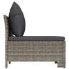 vidaXL 3 Piece Garden Lounge Set with Cushions Grey Poly Rattan