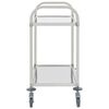 vidaXL 2-Tier Kitchen Trolley 95x45x83.5 cm Stainless Steel
