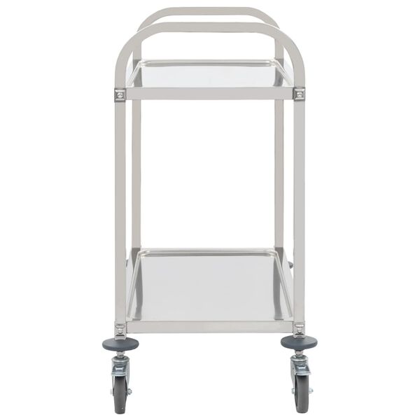 vidaXL 2-Tier Kitchen Trolley 95x45x83.5 cm Stainless Steel