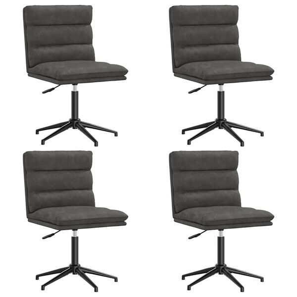 vidaXL Dining Chairs 4 pcs Black Faux Leather