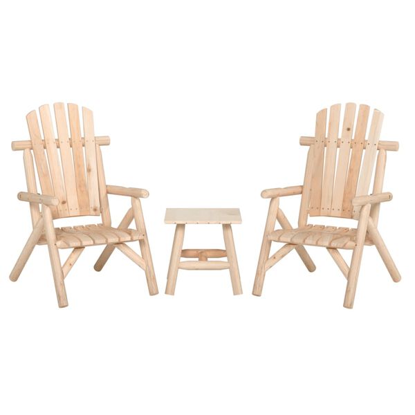 vidaXL 3 Piece Garden Lounge Set Solid Wood Spruce