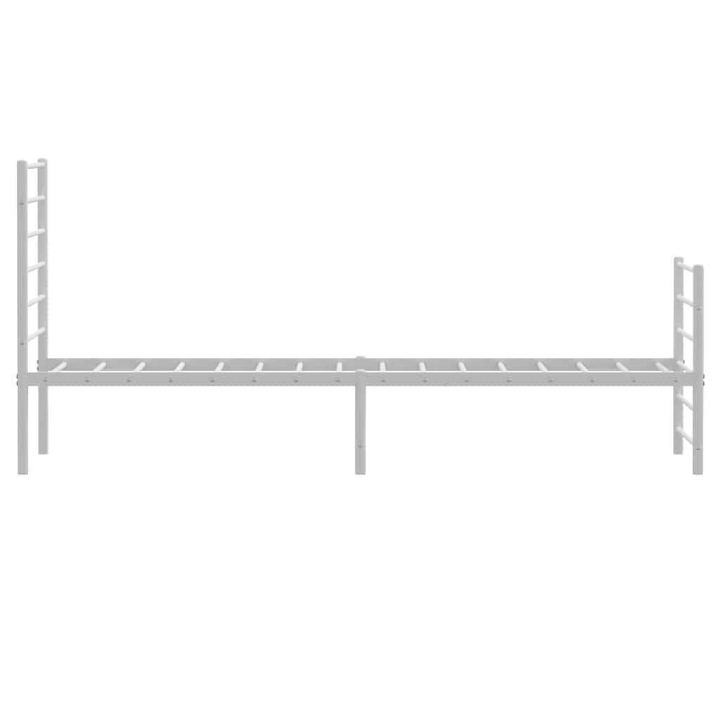 vidaXL Metal Bed Frame without Mattress with Footboard White 100x190cm