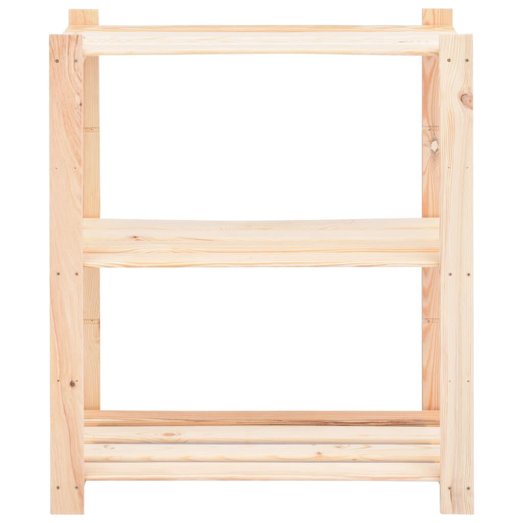 vidaXL 3-Tier Storage Rack 80x38x90 cm Solid Pinewood 150 kg