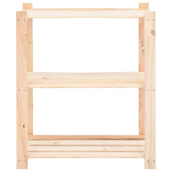 vidaXL 3-Tier Storage Rack 80x38x90 cm Solid Pinewood 150 kg