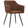 vidaXL Dining Chairs 2 pcs Brown Fabric