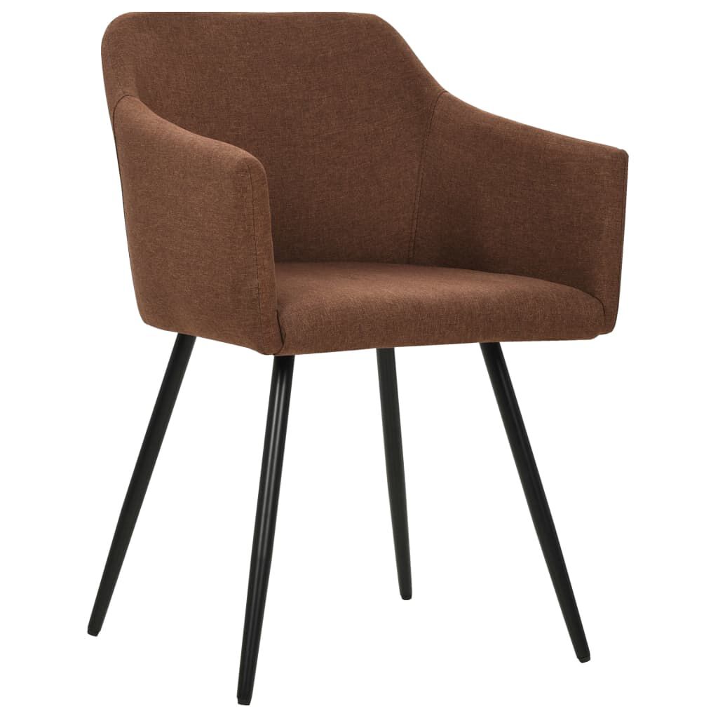 vidaXL Dining Chairs 2 pcs Brown Fabric