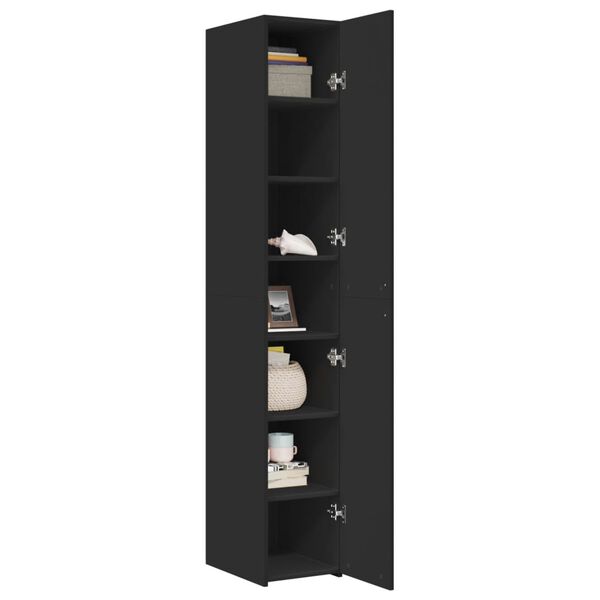 vidaXL Highboard Black 30x42.5x185 cm Engineered Wood