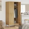 vidaXL Wardrobe FLORO Wax Brown 77x53x171 cm Solid Wood Pine