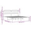 vidaXL Metal Bed Frame without Mattress with Headboard White 183x213cm