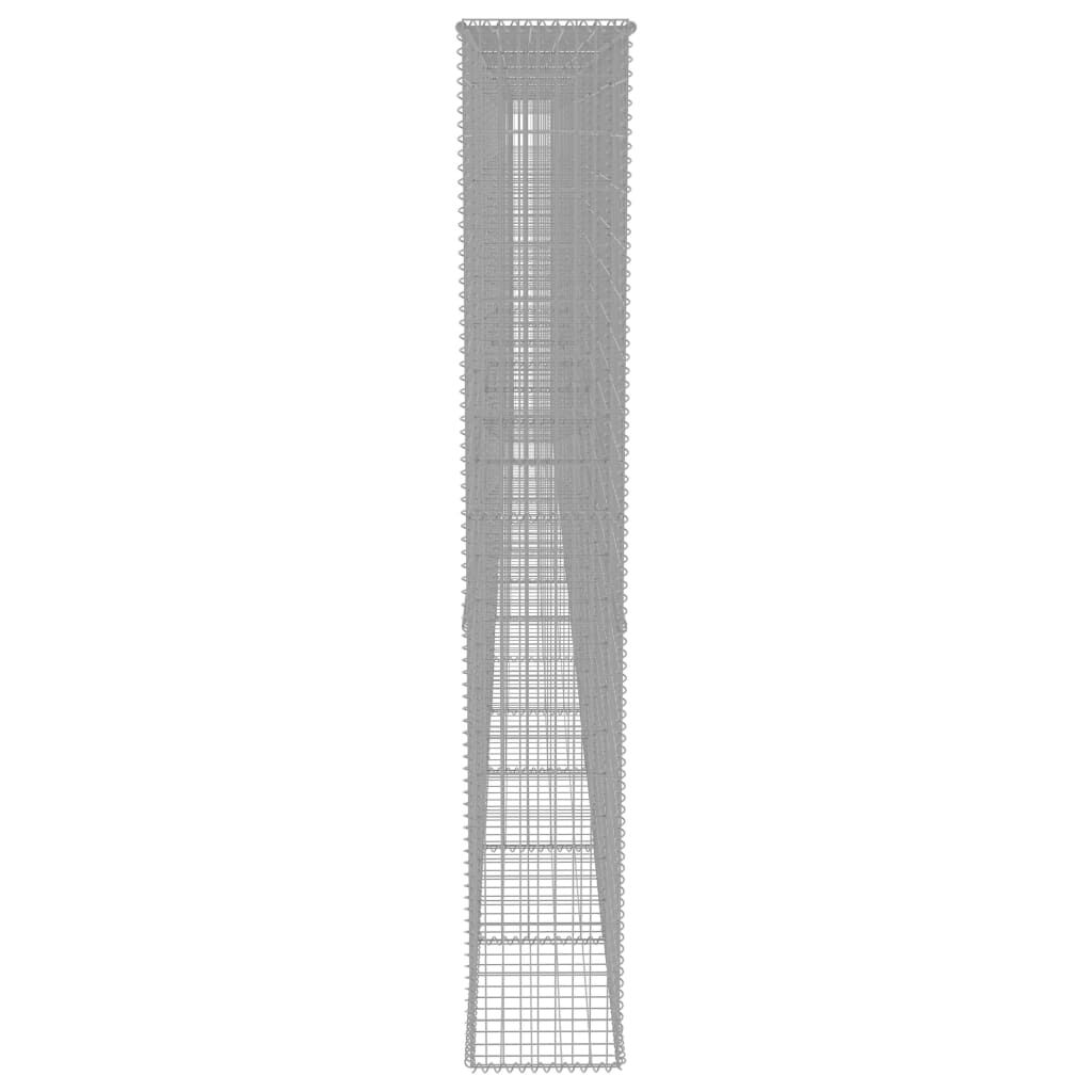 vidaXL Gabion Wall with Covers Galvanised Steel 900x50x200 cm