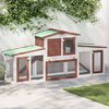 vidaXL Outdoor Large Rabbit Hutch Brown and White 201x45x85 cm Wood