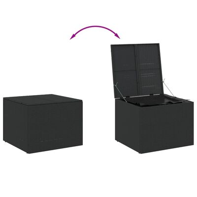 vidaXL Garden Storage Box Black 291L Poly Rattan