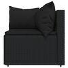 vidaXL 4 Piece Garden Lounge Set with Cushions Black Poly Rattan