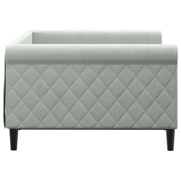vidaXL Day Bed without Mattress Light Grey 100x190 cm Velvet