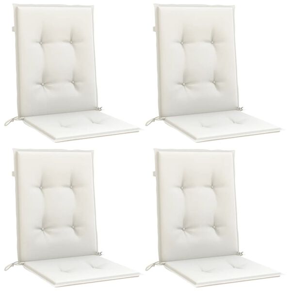 vidaXL Lowback Chair Cushions 4 pcs Melange Cream 100x50x4 cm Fabric
