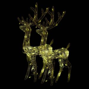 vidaXL Acrylic Reindeer Christmas Decorations 2 pcs 120 cm Warm White