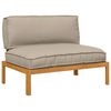 vidaXL Sofa Set with Cushion Taupe 120 x 92 x 69 cm Solid Acacia Wood