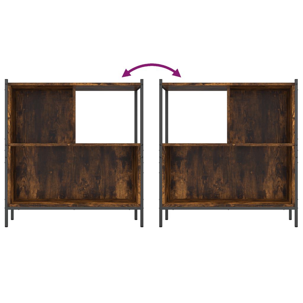vidaXL Bookcase Smoked Oak 72x28x77.5 cm Engineered Wood