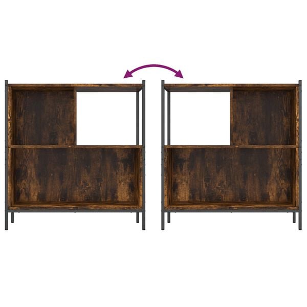 vidaXL Bookcase Smoked Oak 72x28x77.5 cm Engineered Wood