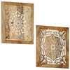 vidaXL Hand-Carved Wall Panels 2 pcs Solid Mango Wood 40x40x1.5 cm